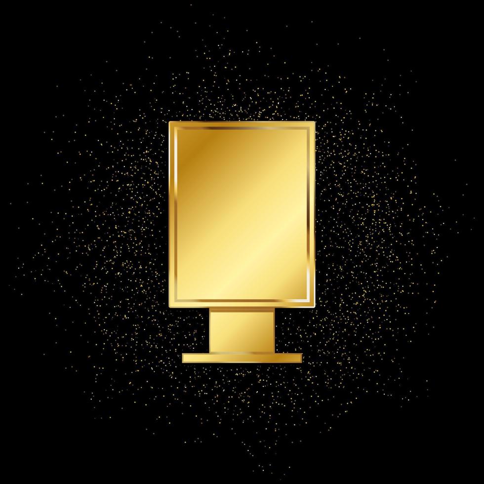 gata anslagstavla guld ikon. vektor illustration av gyllene partikel bakgrund. guld vektor ikon