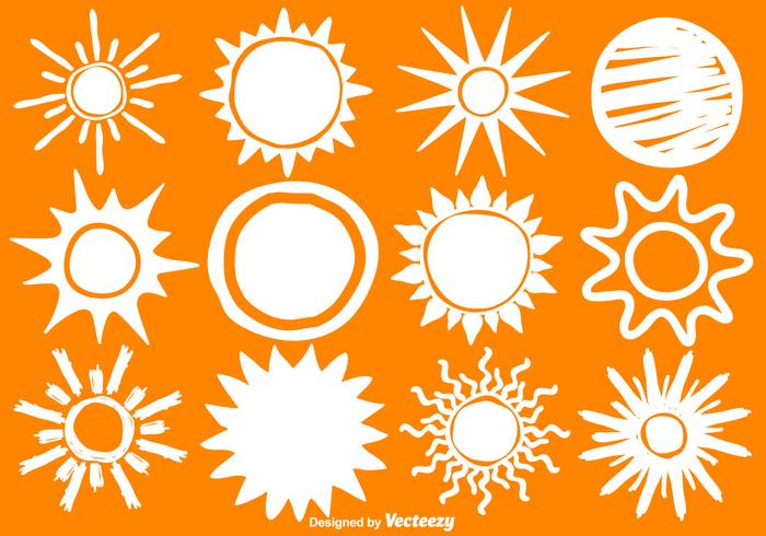 Hand gezeichnete Vektor Sun Icons