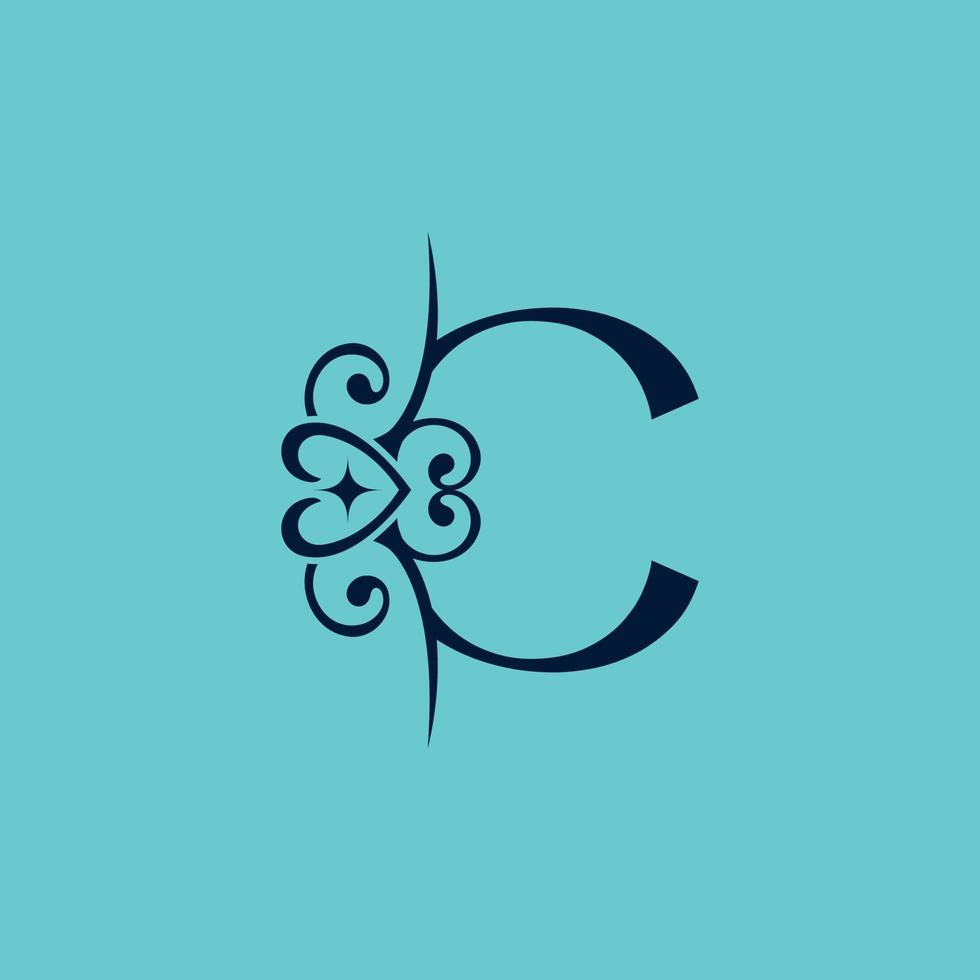 skönhet drottning kunglig guld logotyp design brev c vektor