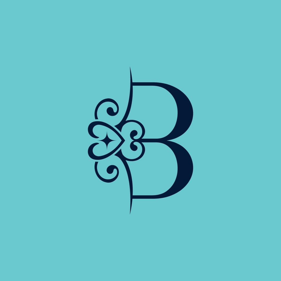 skönhet drottning kunglig guld logotyp design brev b vektor