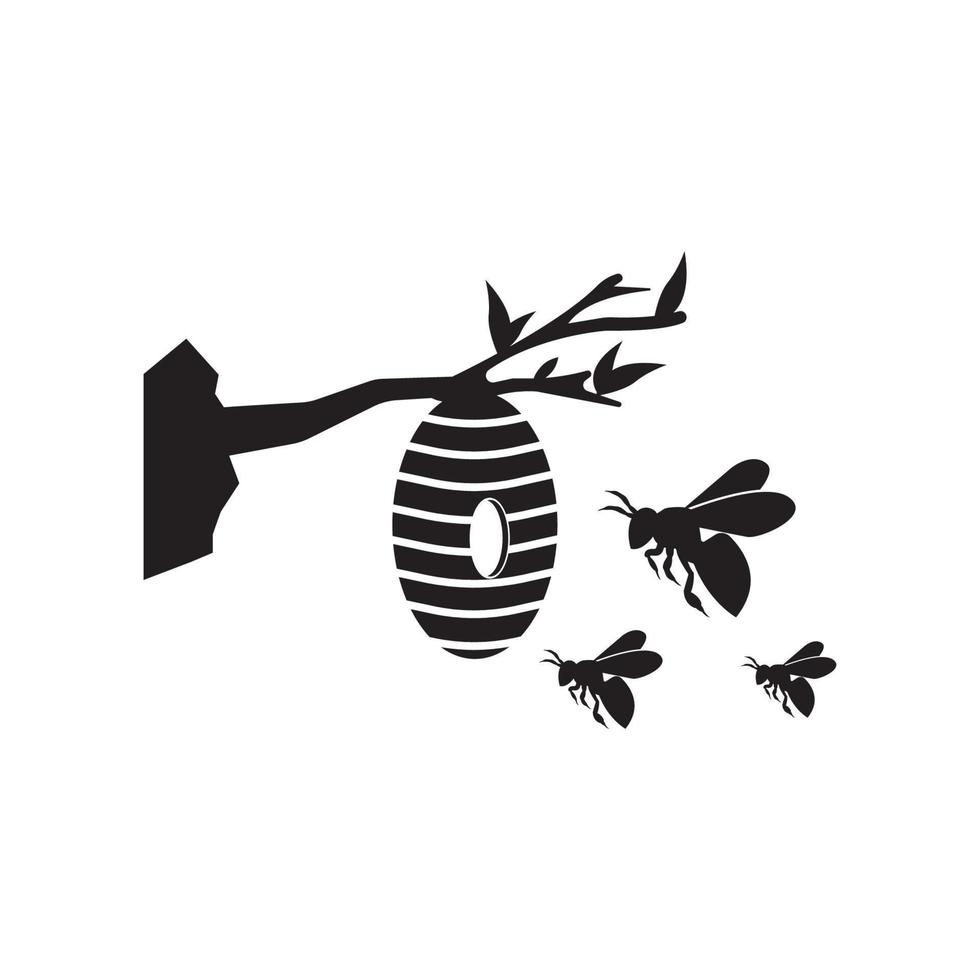 Bienen- oder Wabenlogo, Ikonenillustrationsdesignvektor vektor