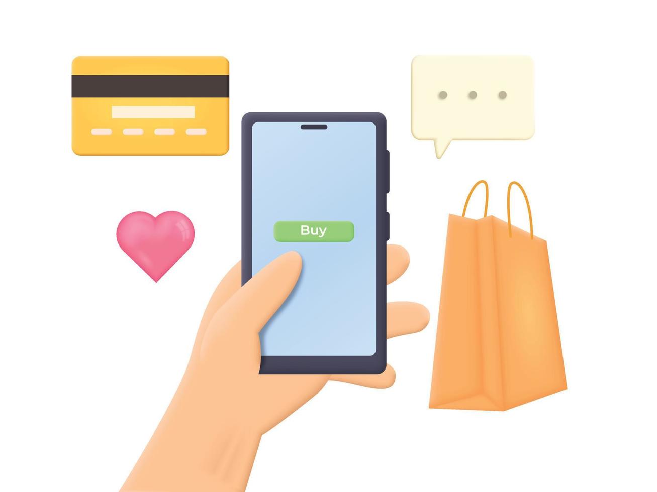 Online-Shopping Zahlung per Kreditkarte über elektronische Geldbörse vektor