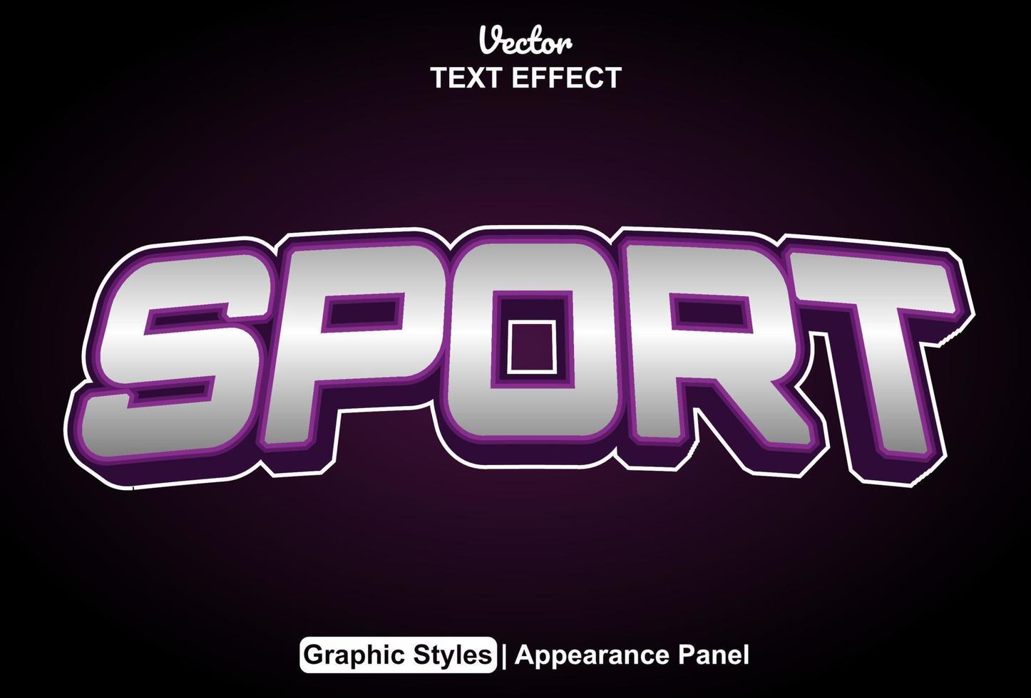 sport text effekt med grafisk stil och redigerbar. vektor