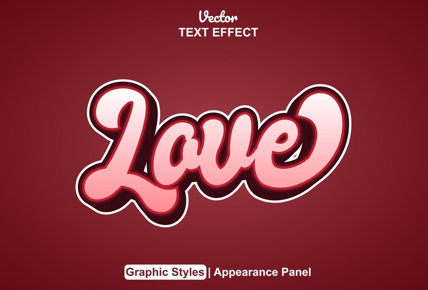 kärlek text effekt med grafisk stil och redigerbar. vektor