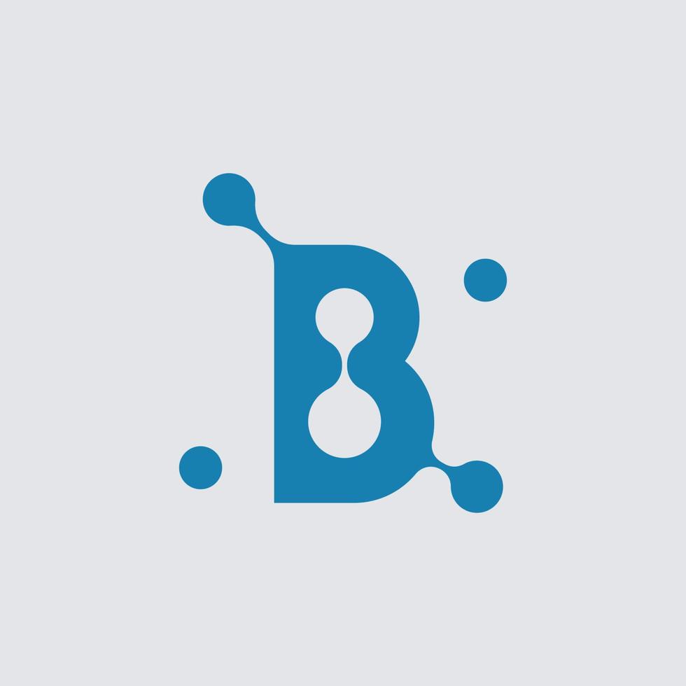 teknologi monogram logotyp första brev b vektor