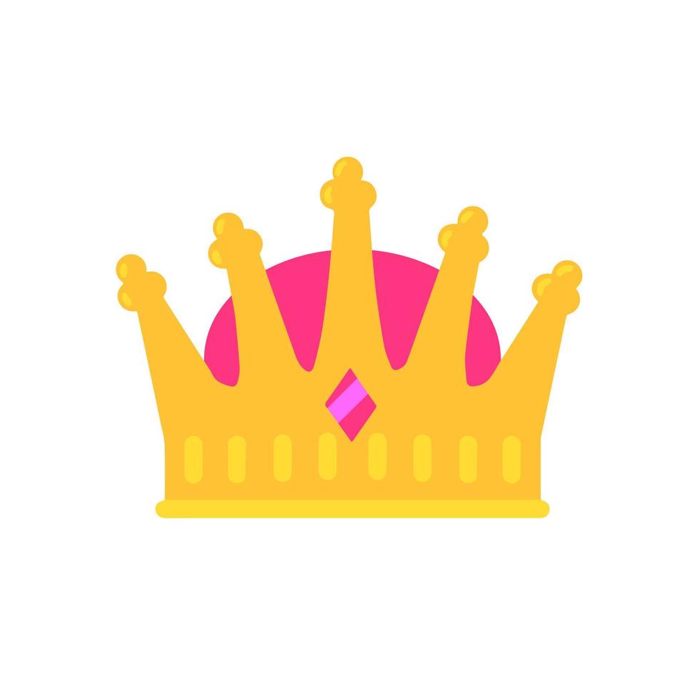 krona av kung ikon. drottning gyllene tiara. medeltida attribut av monark. symbol av Framgång och seger, utmärkelser. platt tecknad serie vektor