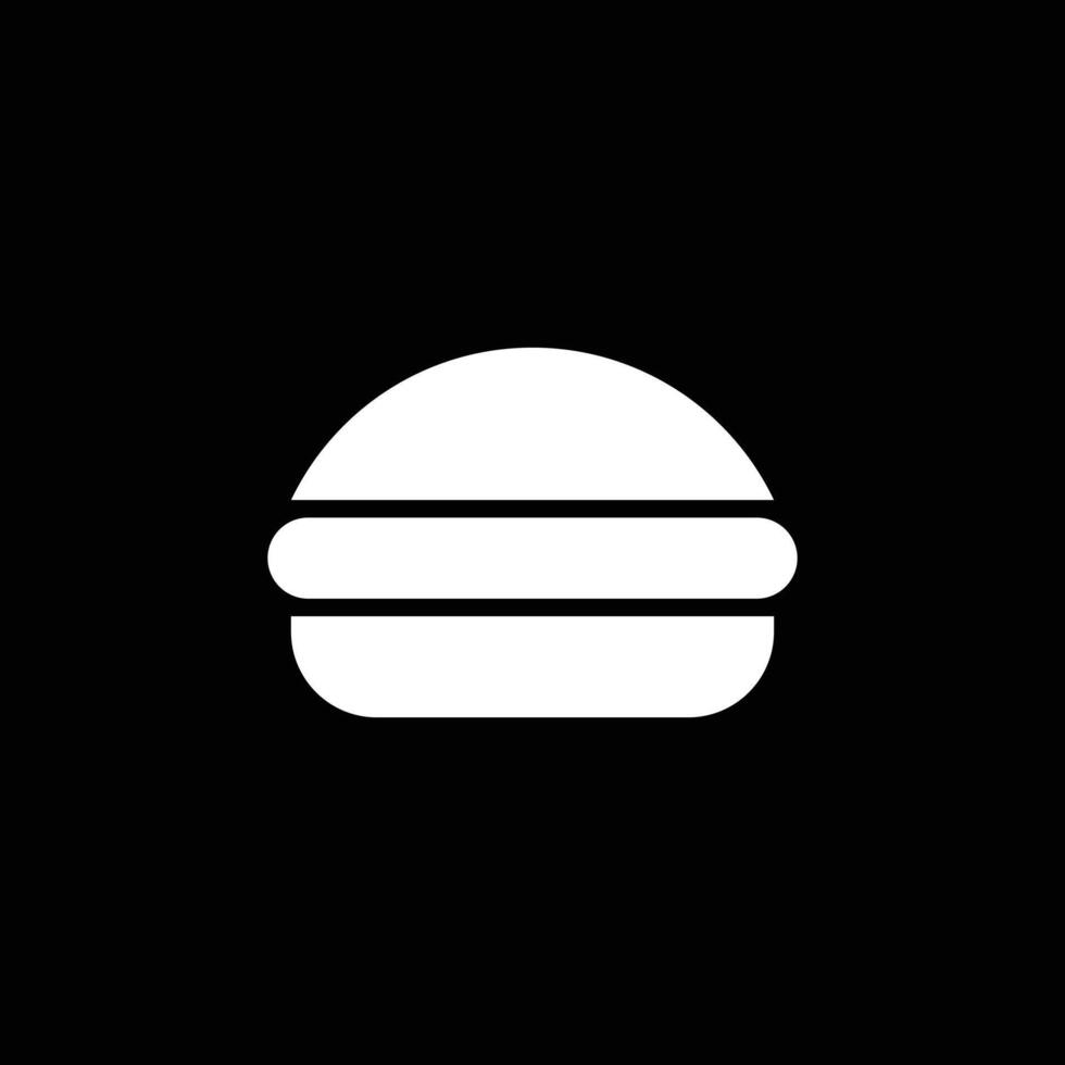 eps10 vit vektor kyckling burger hamburgare abstrakt fast konst ikon eller logotyp isolerat på svart bakgrund. snabb mat symbol i en enkel platt trendig modern stil för din hemsida design, och mobil app