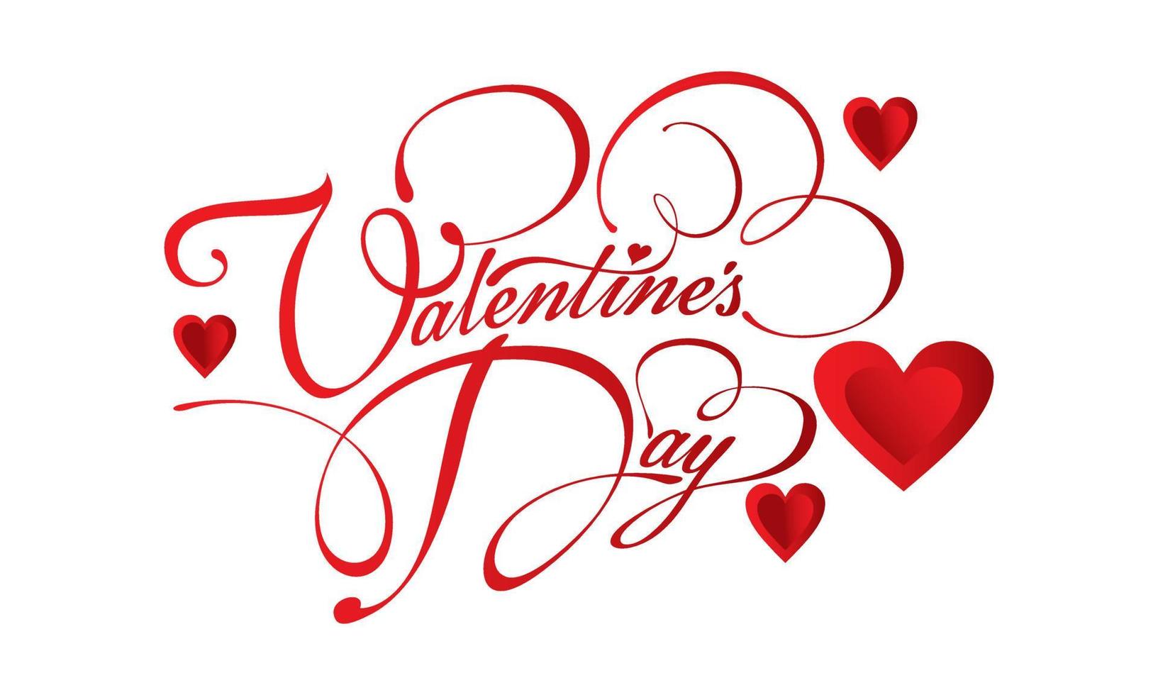 typografie zum valentinstag. fröhliche Valentinstag-Designillustration auf weißem Hintergrund. vektor