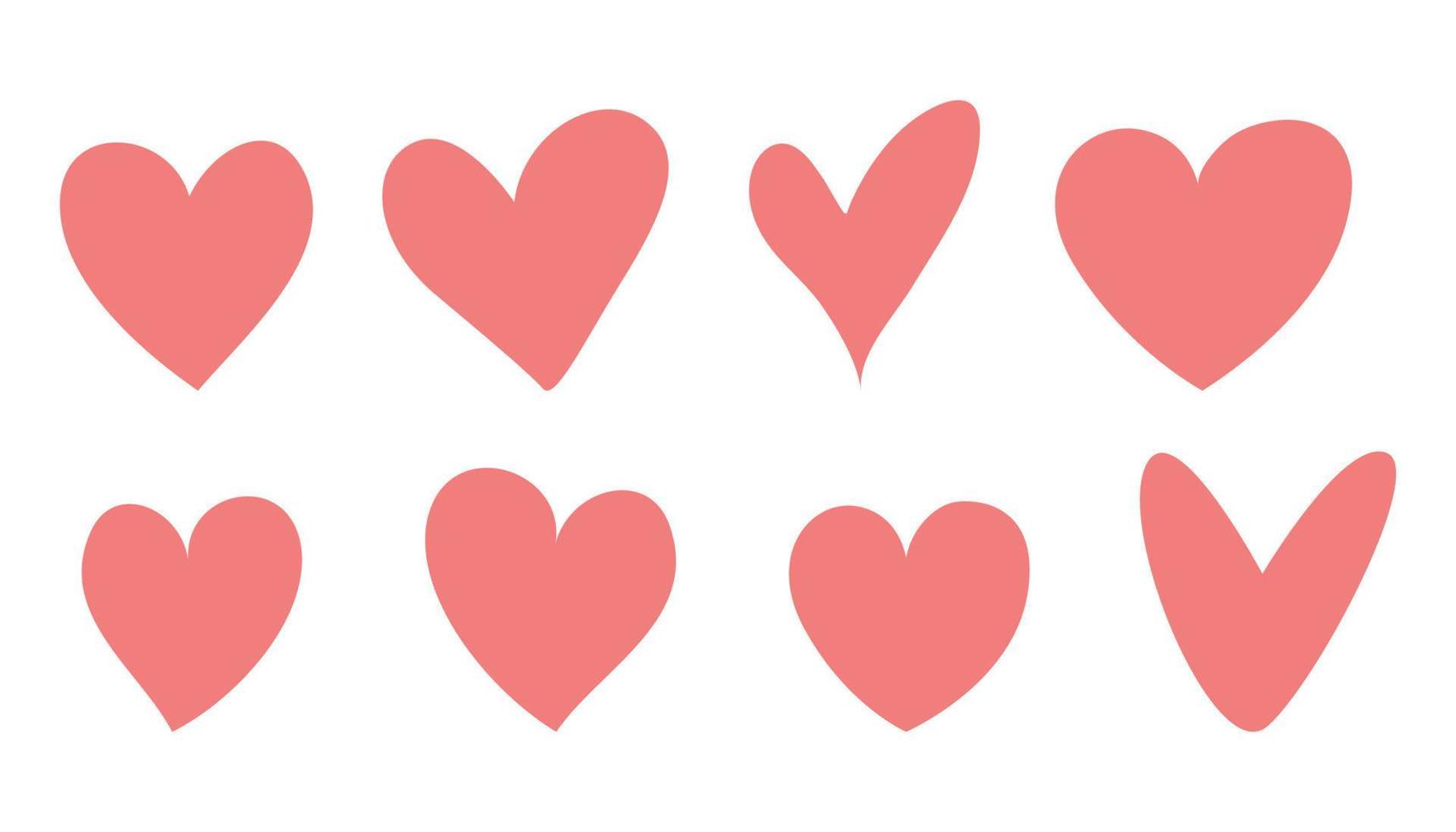 en uppsättning av rosa hjärtan. en symbol av kärlek. illustration markerad på en vit bakgrund. vektor