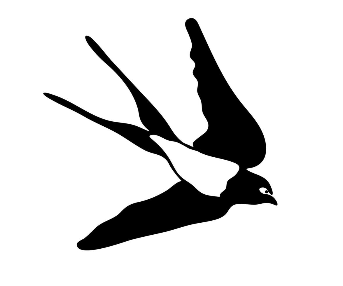 Schwarz-Weiß-Logo einer fliegenden Schwalbe vektor