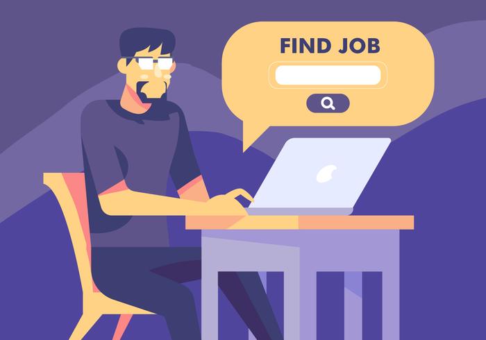 Jobbsökning via webbplats vektor