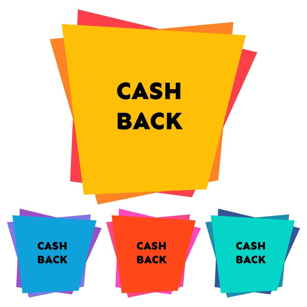 uppsättning av fyra kontanter tillbaka klistermärken med abstrakt färgrik geometrisk formulär. vektor illustration