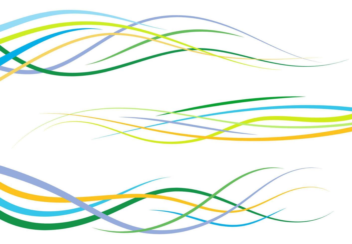 Reihe von abstrakten farbigen geschwungenen Linien. Wellendesign-Element. Vektor-Illustration. vektor