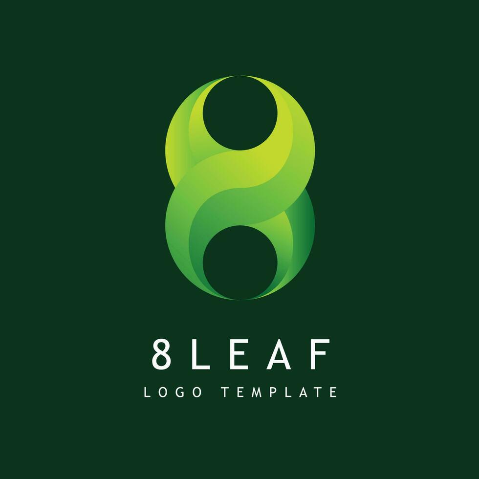 kreatives 8-Blatt-Logo. minimalistisches Farbverlauf-Logo-Design. isolierter grüner hintergrund vektor