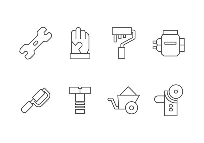 Handgjord, DIY, Bricolage Tools Set Icon vektor