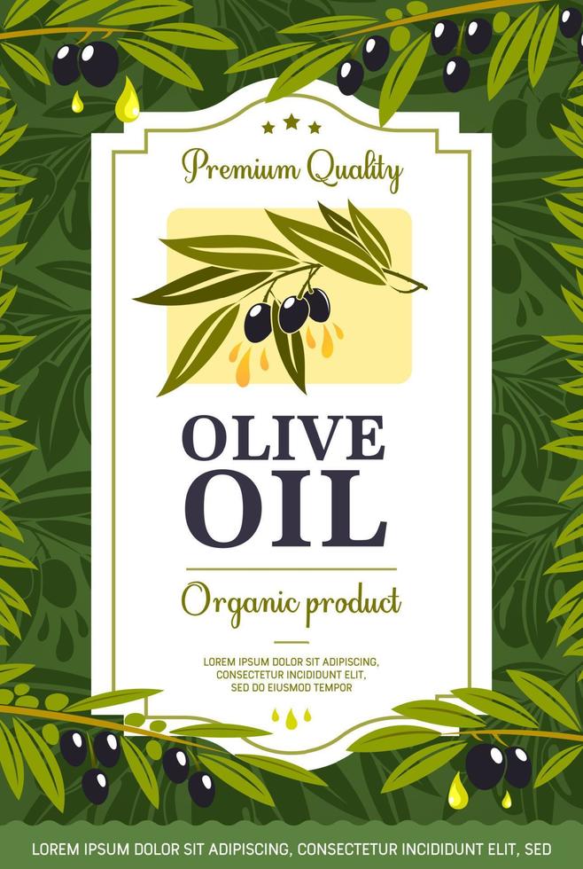 extra jungfrulig oliv olja organisk naturlig produkt vektor