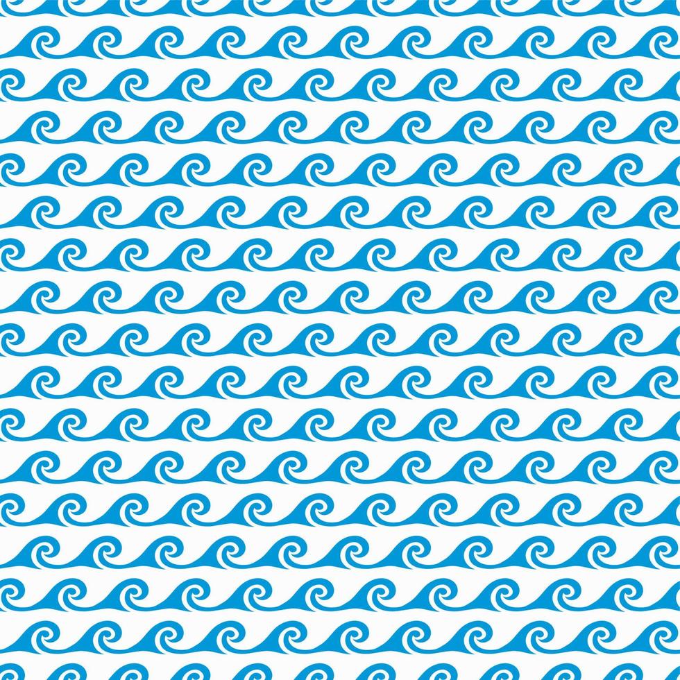 hav och hav blå vågor sömlös mönster vektor