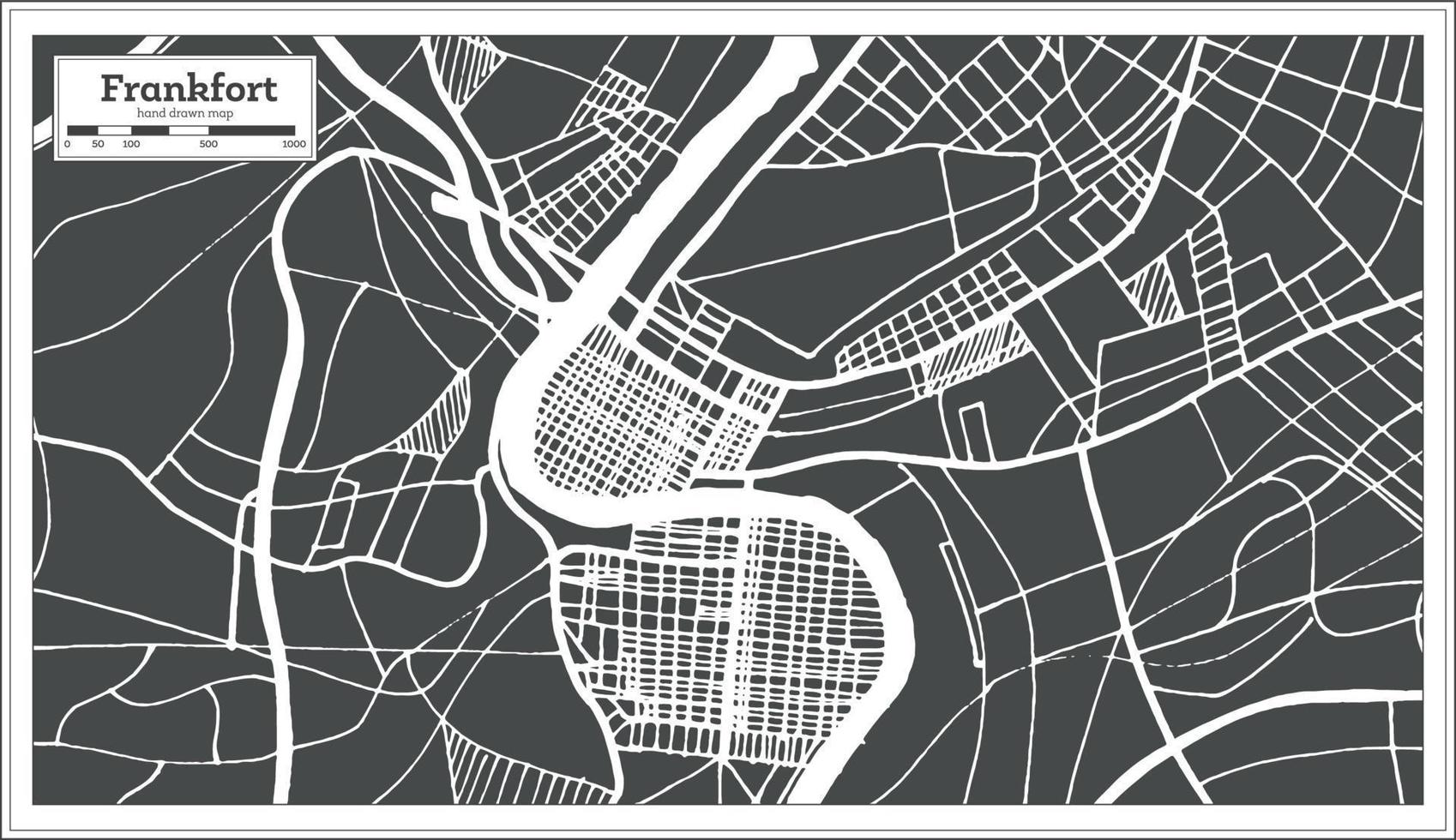 frankfort USA stad Karta i retro stil. översikt Karta. vektor