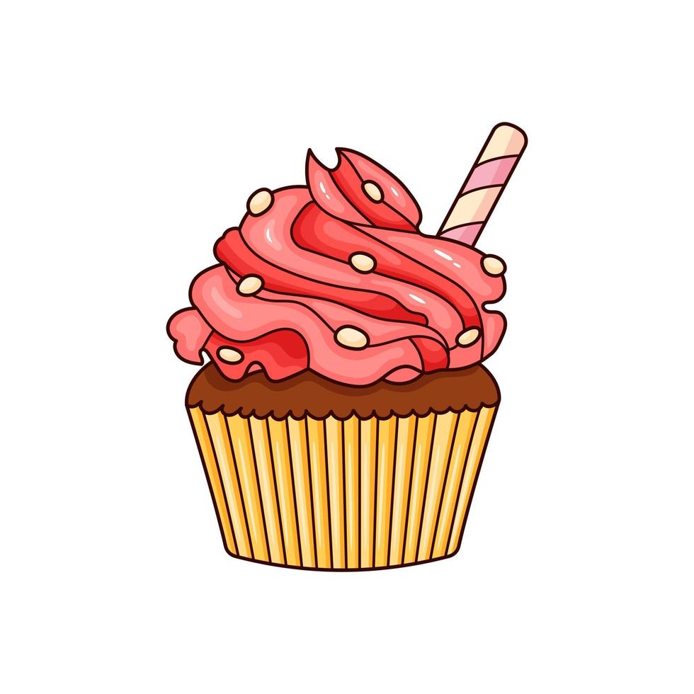 Muffin, Vektorillustration mit Sahne vektor