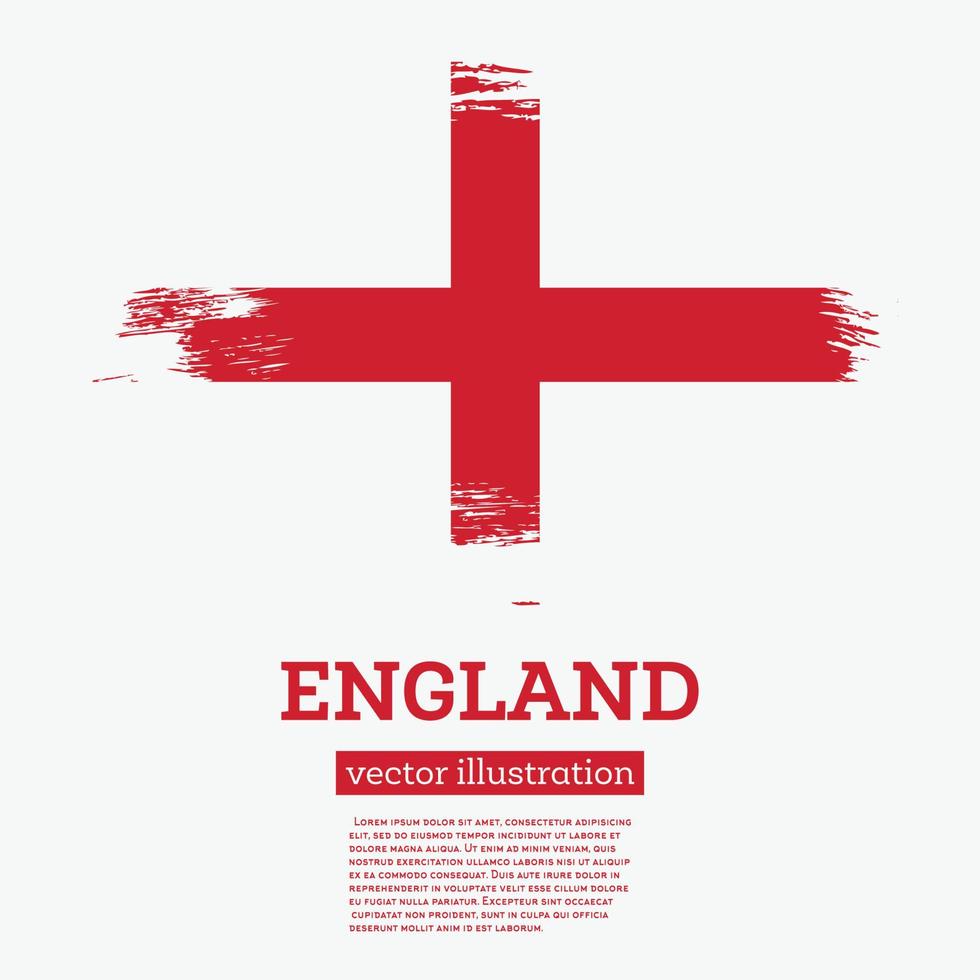 England-Flagge mit Pinselstrichen. vektor