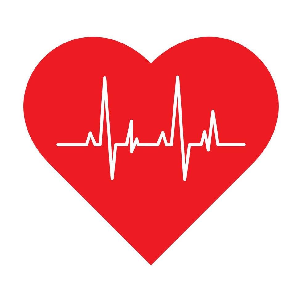 Herz mit Herzschlaglinie. Satz von Herzschlag Pulslinie Vektorsymbol. Herzschlag Herzform zentrierte Linie. Herzschlag. Vektorillustration für medizinische Angebote und Websites. vektor
