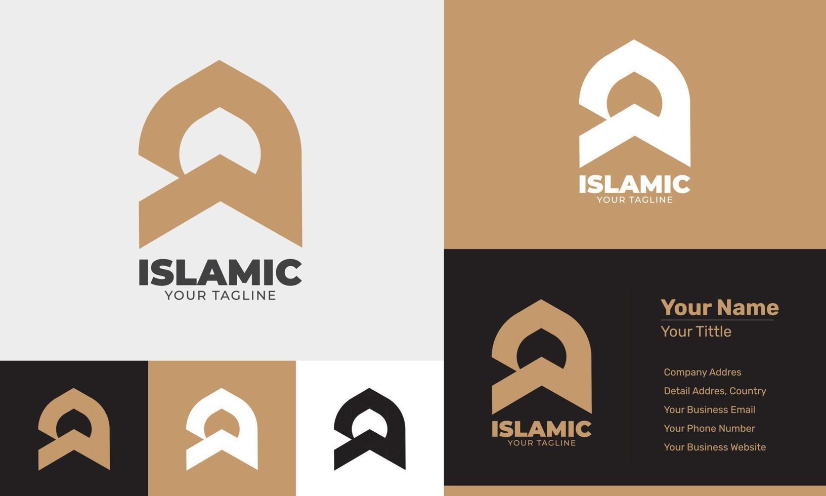 platt design islamic kupol modern logotyp mall vektor
