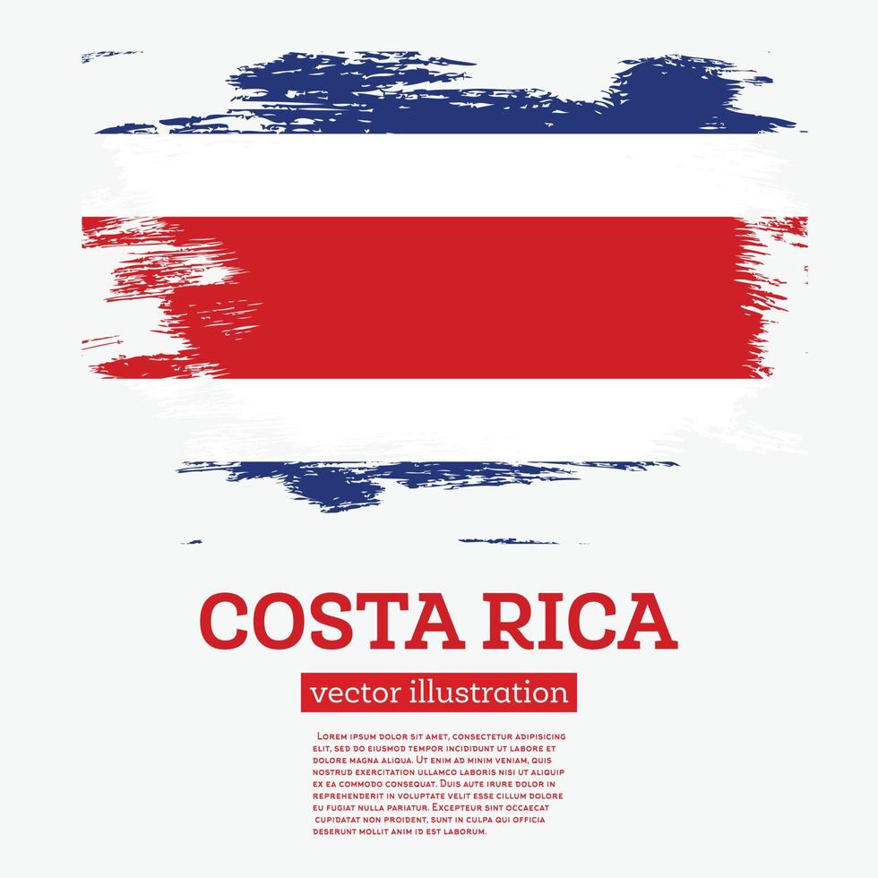 Costa-Rica-Flagge mit Pinselstrichen. vektor