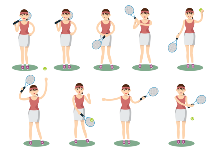 Frau Tennis spielen vektor