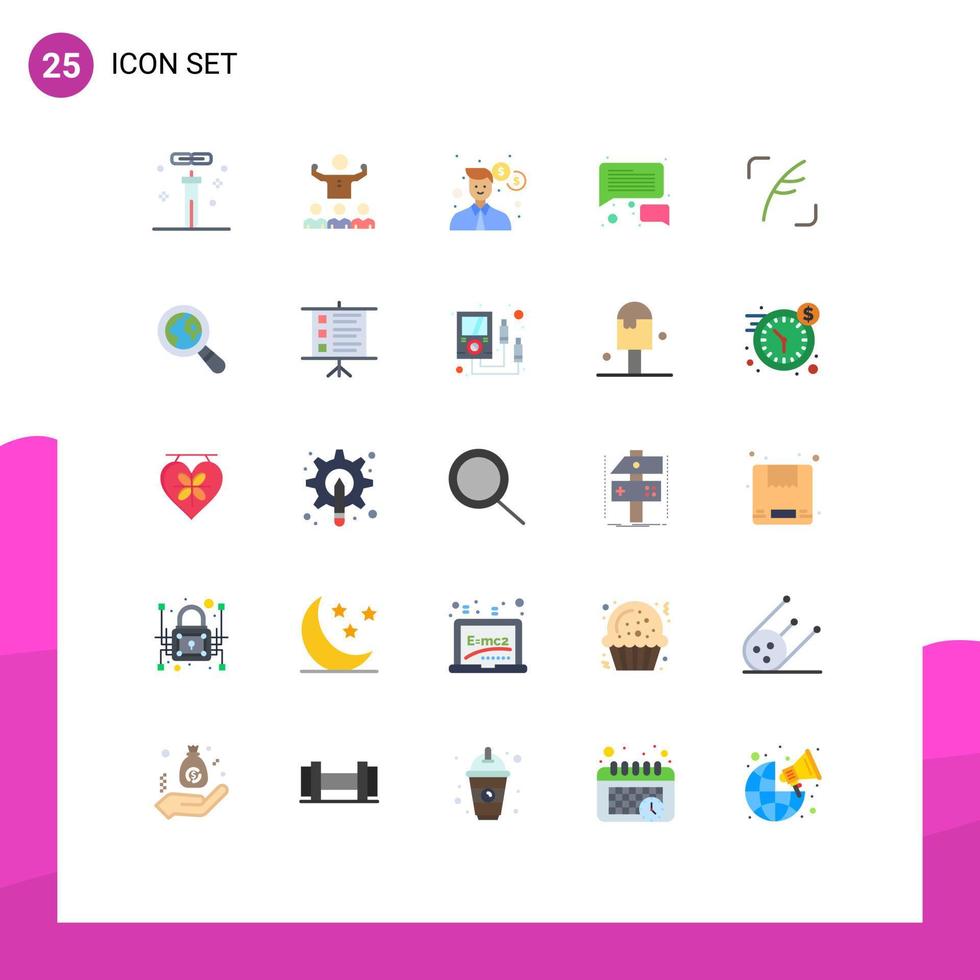 25 universell platt Färg tecken symboler av Twitter kommunikation mentorskap chatt kontor redigerbar vektor design element