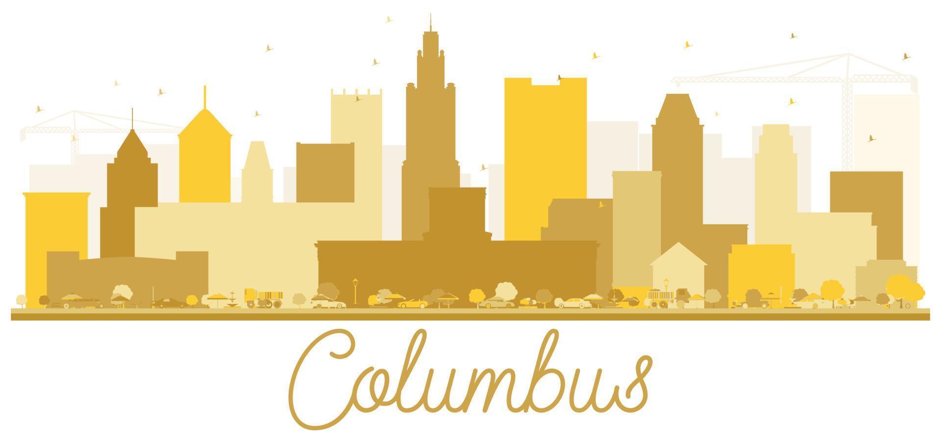 columbus usa skyline der stadt goldene silhouette. vektor