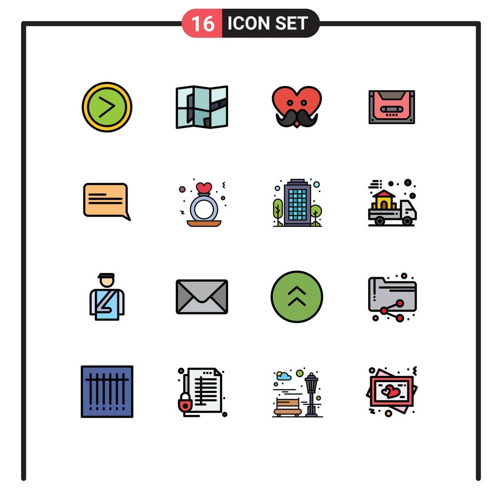 16 kreativ ikoner modern tecken och symboler av kommunikation däck far kompakt audio redigerbar kreativ vektor design element