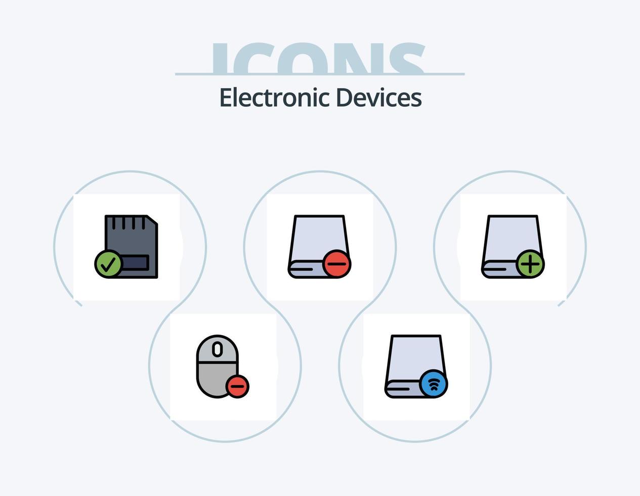 Gerätezeile gefüllt Icon Pack 5 Icon Design. Gerät. Computers. Hardware. Hardware. Geräte vektor