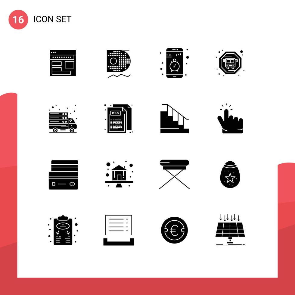 användare gränssnitt packa av 16 grundläggande fast glyfer av offentlig genomresa sluta scince smartphone Kontakt redigerbar vektor design element