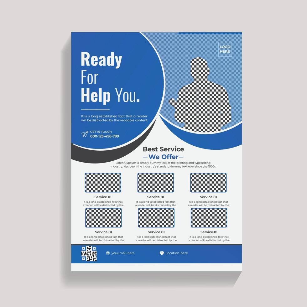 kreativer sanitärservice-flyer, broschüre, flugblatt, flugblatt-designvorlage vektor