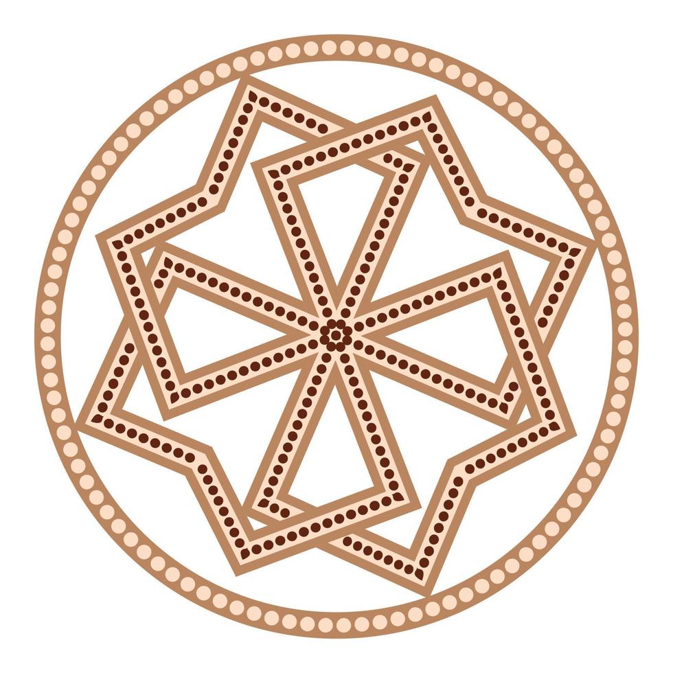 molvinets, en slavic symbol dekorerad med scandinavian vävning ornament. beige trendig, design med runor vektor