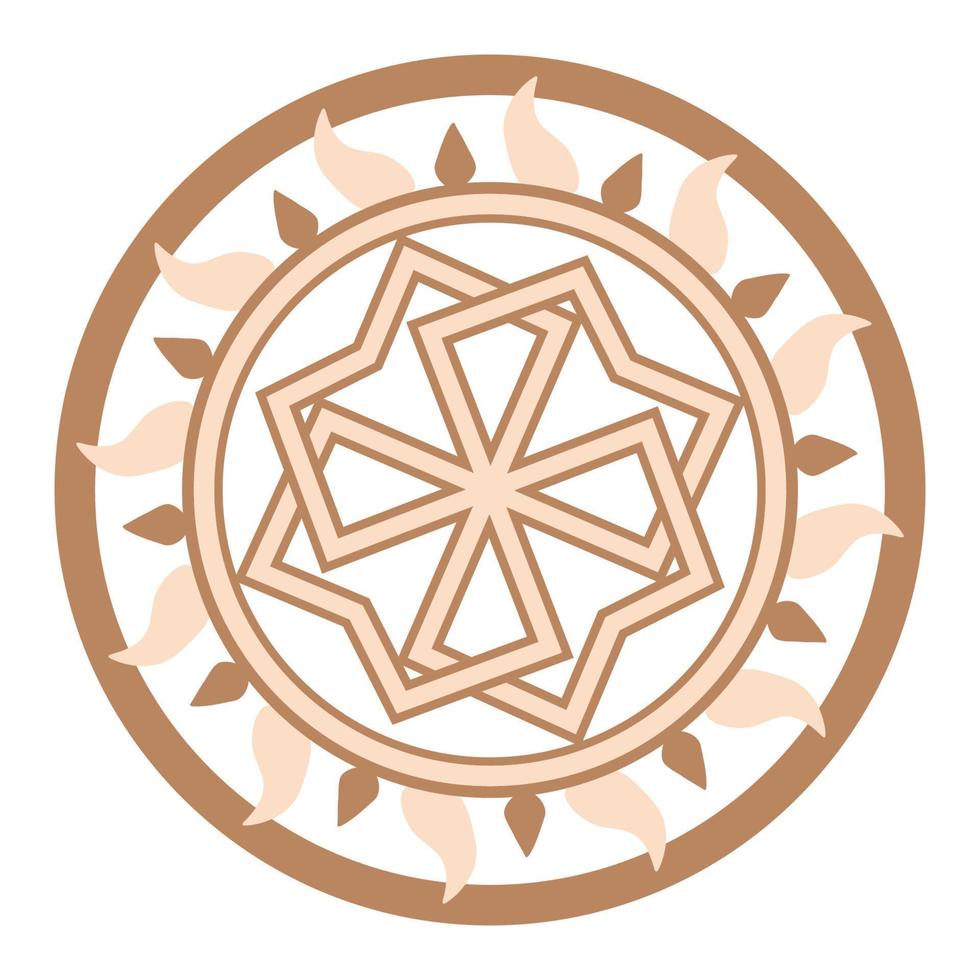 Molvinets, ein slawisches Symbol, das mit skandinavischen Webornamenten verziert ist. beige trendy, Design mit Runen vektor
