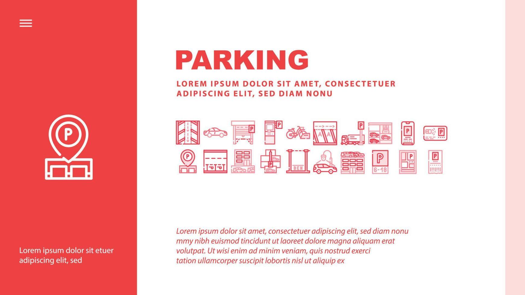 parkering transport landning rubrik vektor