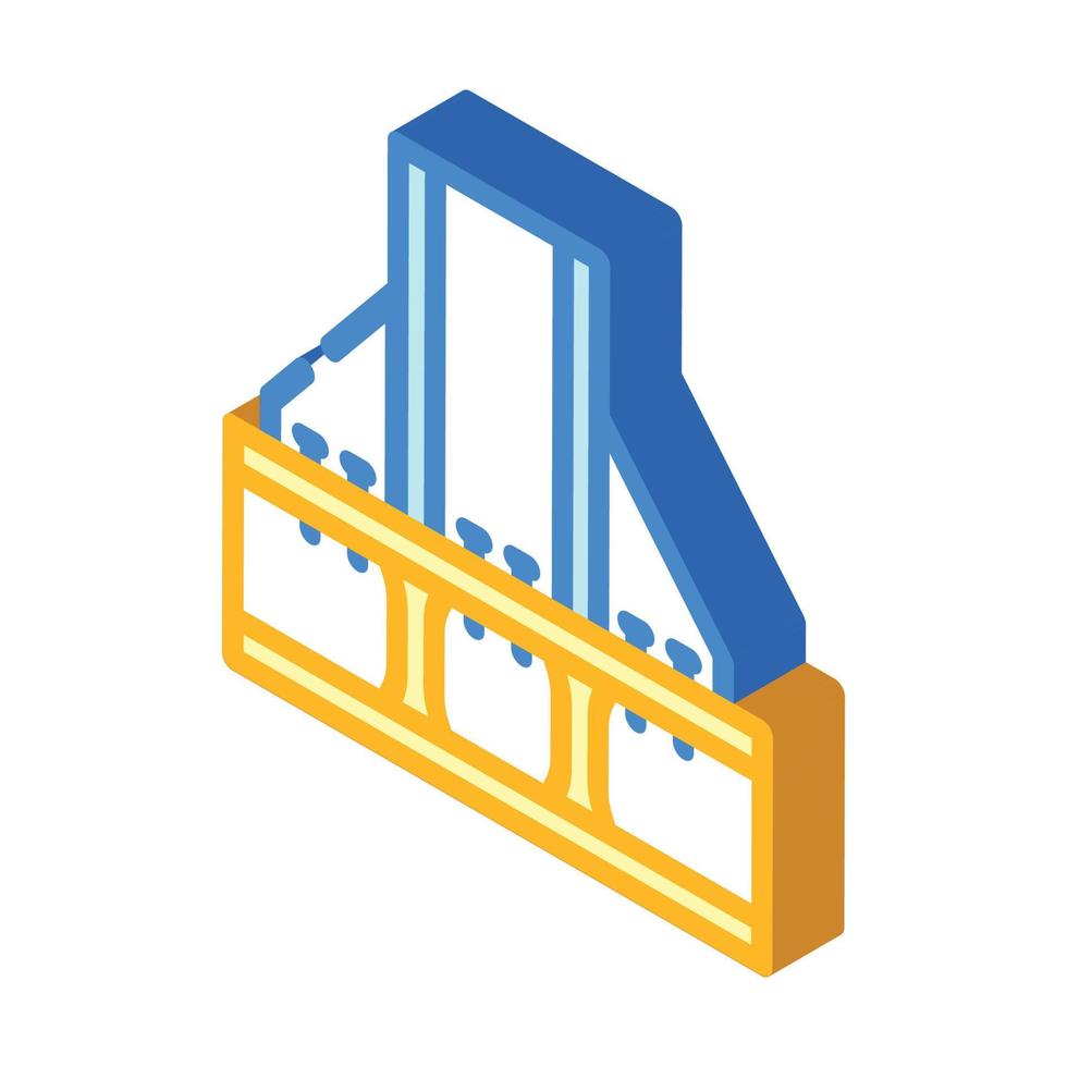 isometrische ikonenvektorillustration des grundierungsmetallrahmens vektor