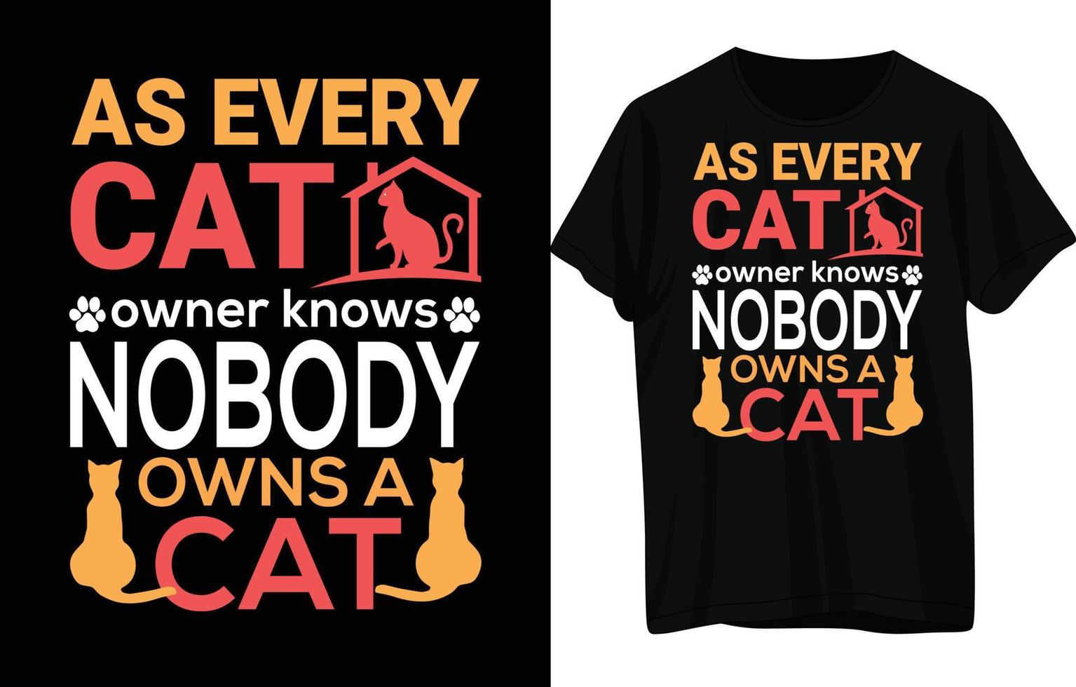 katt t-shirt design vektor