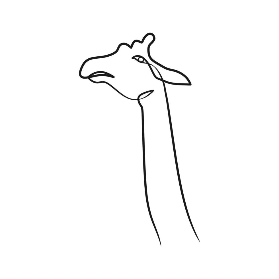 giraff huvud kontinuerlig ett linje konst design vektor