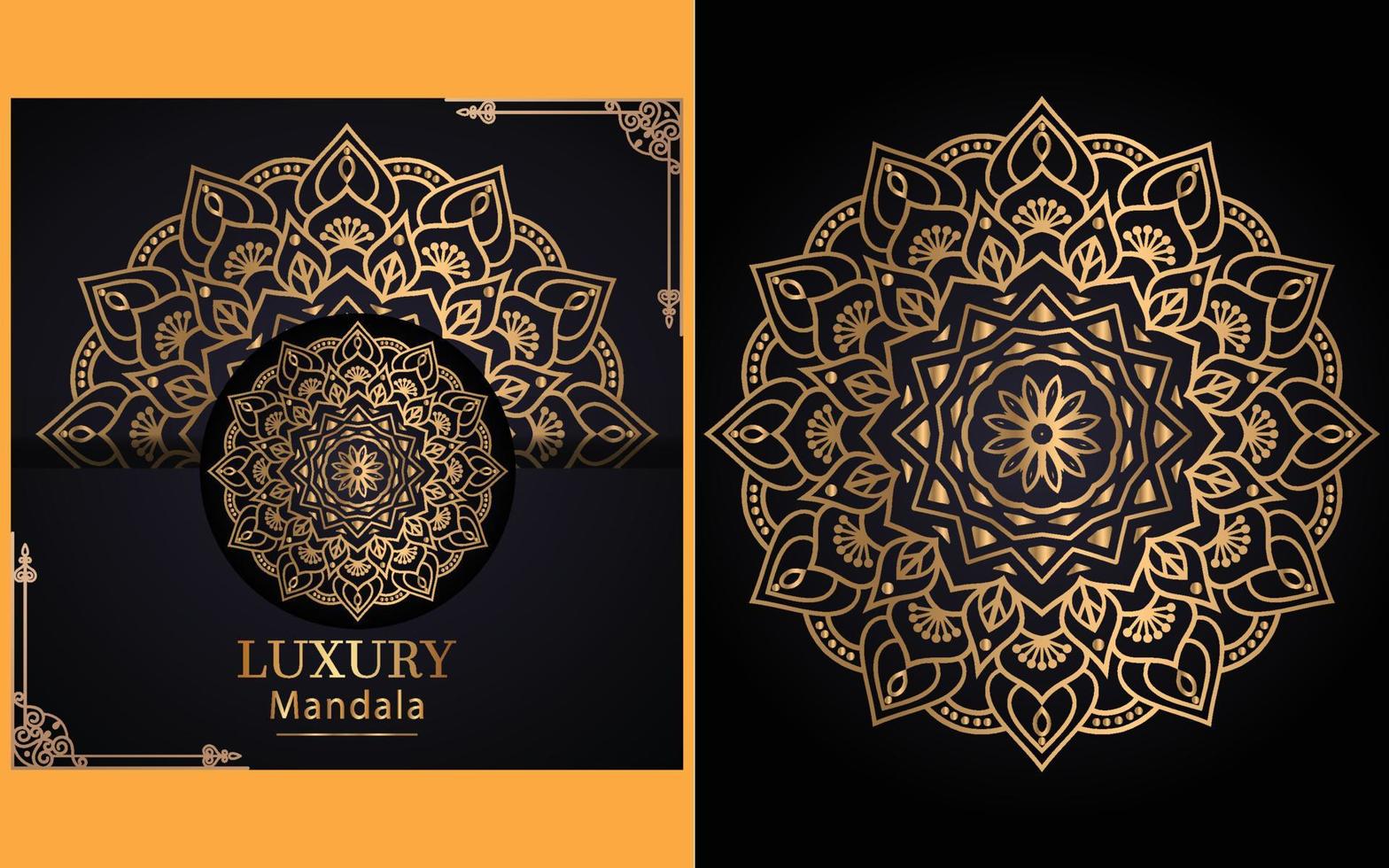 Luxuriöser dekorativer Mandala-Design-Hintergrund in Goldfarbe für sich selbst vektor