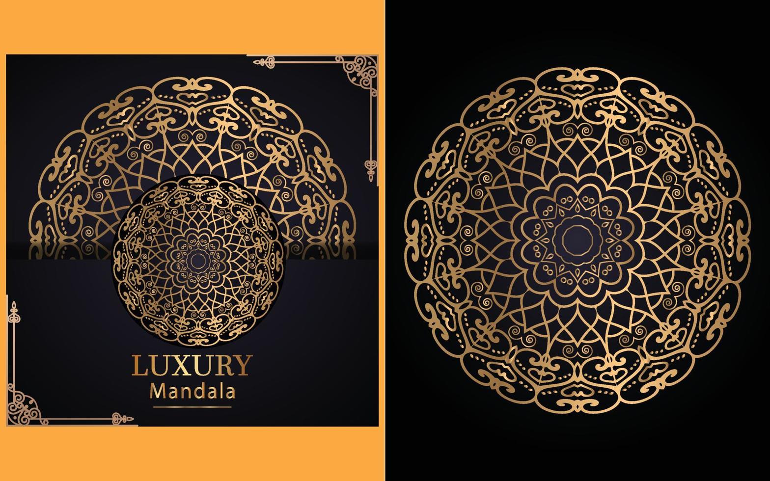 Luxuriöser dekorativer Mandala-Design-Hintergrund in Goldfarbe für sich selbst vektor