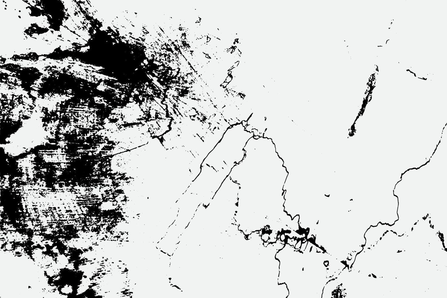 Textur trockener Bodenrisse und Spritzer von Flecken, schwarz-weißer Texturhintergrund eps Vektor