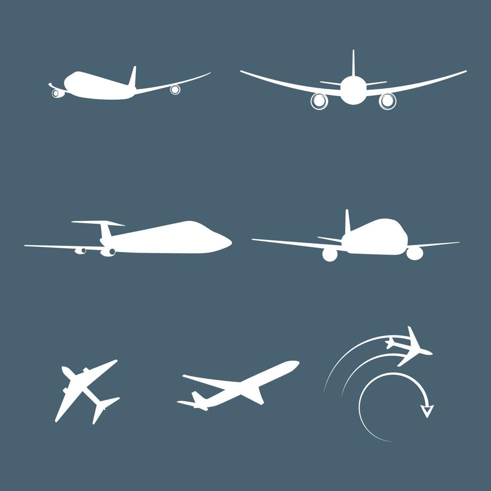 uppsättning av isolerat ikoner på en tema flygplan vektor