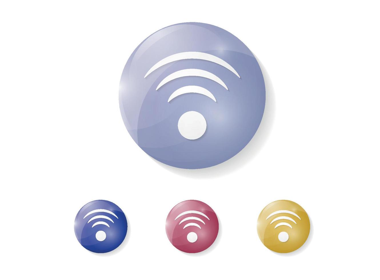 uppsättning av 3d ikoner på en tema wiFi logotyp röd, blå, gul vektor