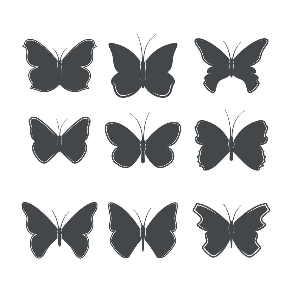 Reihe von Symbolen zu einem Thema Schmetterlinge vektor