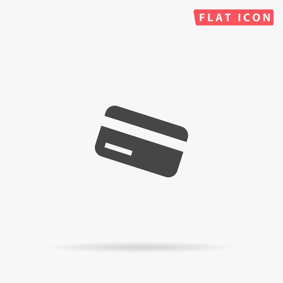 Flaches Vektorsymbol für Kreditkarten. Zeichen im Glyphenstil. einfaches handgezeichnetes illustrationssymbol für konzeptinfografiken, designprojekte, ui und ux, website oder mobile anwendung. vektor