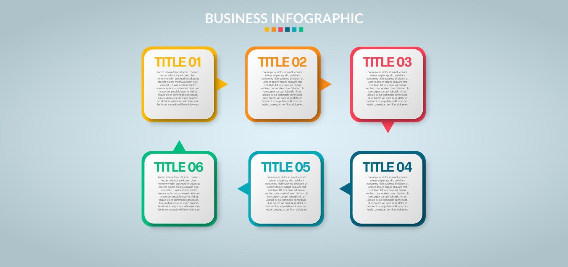 företag infografik. modern infographic mall. abstrakt diagram med 6 steg, alternativ, delar, eller processer. vektor företag mall för presentation. kreativ begrepp för infographic