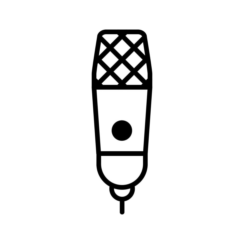 Kondensatormikrofon Liniensymbol isoliert auf weißem Hintergrund. schwarzes, flaches, dünnes Symbol im modernen Umrissstil. Lineares Symbol und bearbeitbarer Strich. einfache und pixelgenaue strichvektorillustration. vektor