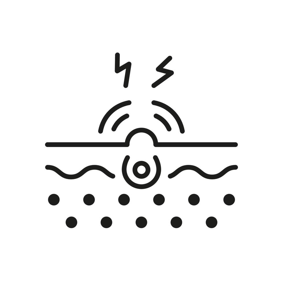 dermatologi sjukdom ikon. allergi reaktion. acne medicinsk problem av hud översikt piktogram. hud smärta linje ikon. atopisk dermatit sjukdom. redigerbar stroke. isolerat vektor illustration.